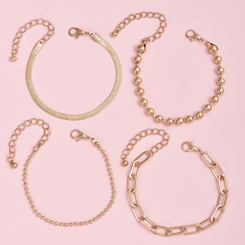 

Плоская цепочка в виде змеи, цепочка из бисера, многослойная женская комбинация браслетов