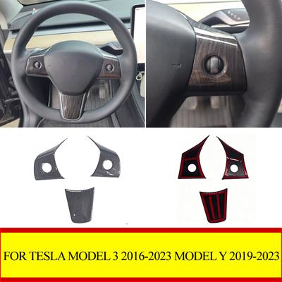 For Tesla Model 3 2016-2023 for Model Y 2019-2023  Car Steering Wheel Panel Decoration Cover Sticker Trim Accessories