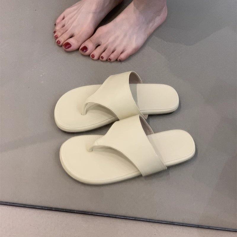 Niche Design Half Slippers Women's Shoes 2025 Summer Korean Version Fashion Toe Roman Flat Bottom Holiday Drag