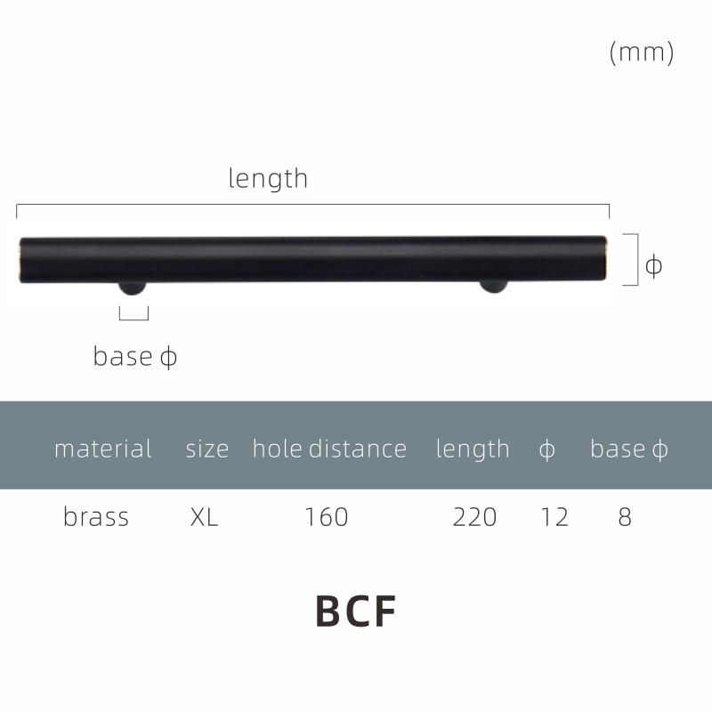 Dooroom Yu'an Brass Furniture Handles Nordic Modern Pastoral Wardrobe Dresser Cupboard Drawer Cylinder Black/Gold Pulls Knobs