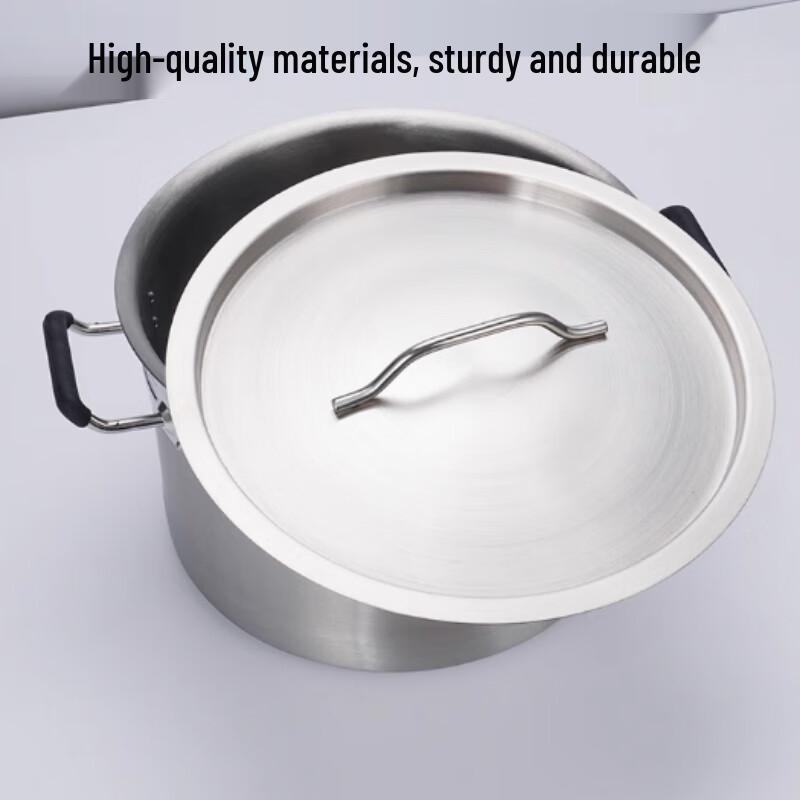 Commercial SUS304 Thick Induction Soup Pot with Lid