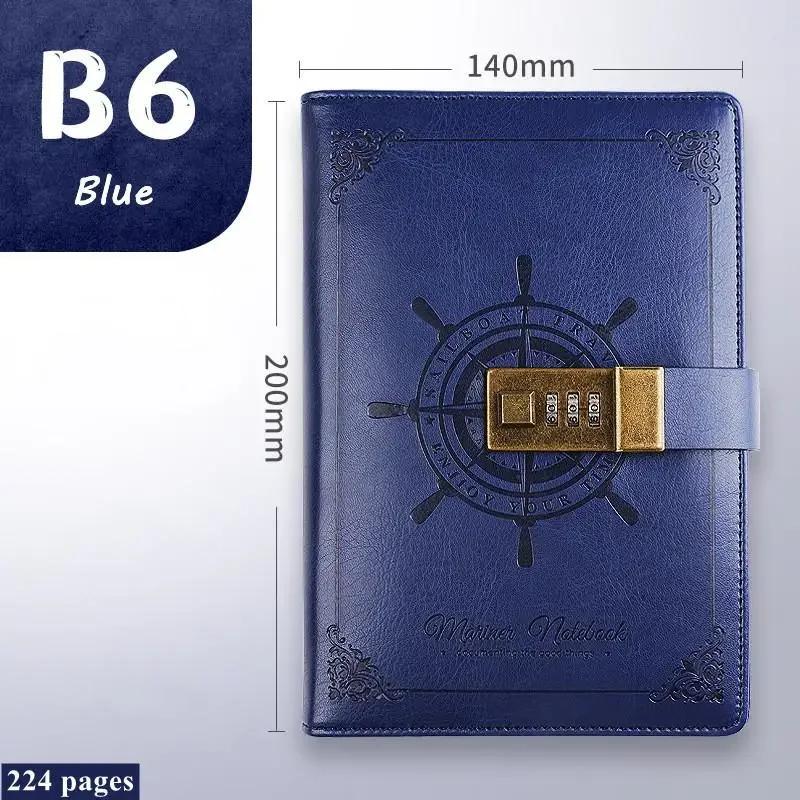 Vintage zápisník B6 heslo Pirátská příručka Retro zápisníky se zámkem na heslo Dárková krabička Deník Psací bloky Školní potřeby Dárek