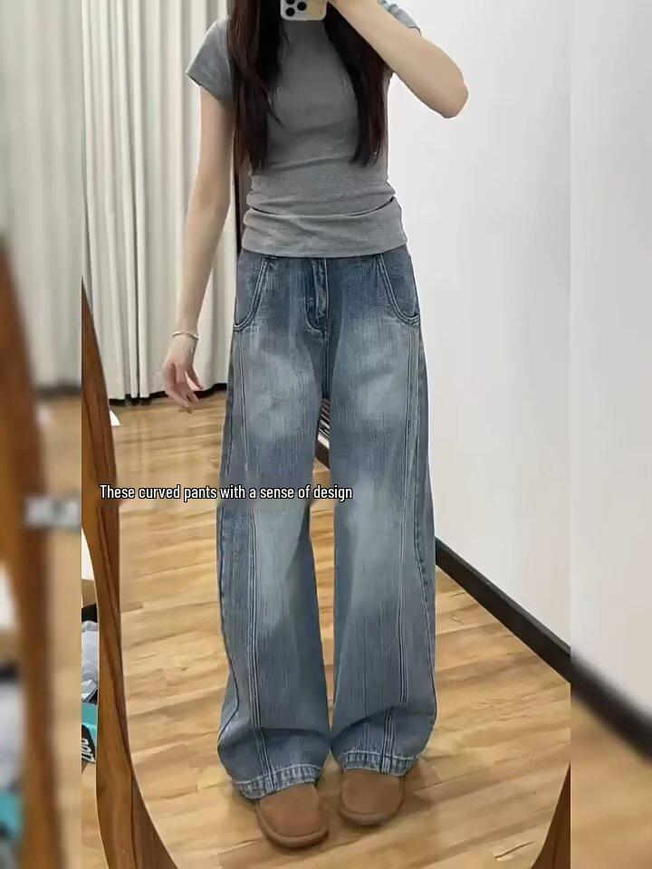 American Retro Wide-Leg Jeans for Women 2026: Plus Size, Loose Fit, Slimming Straight-Leg Style