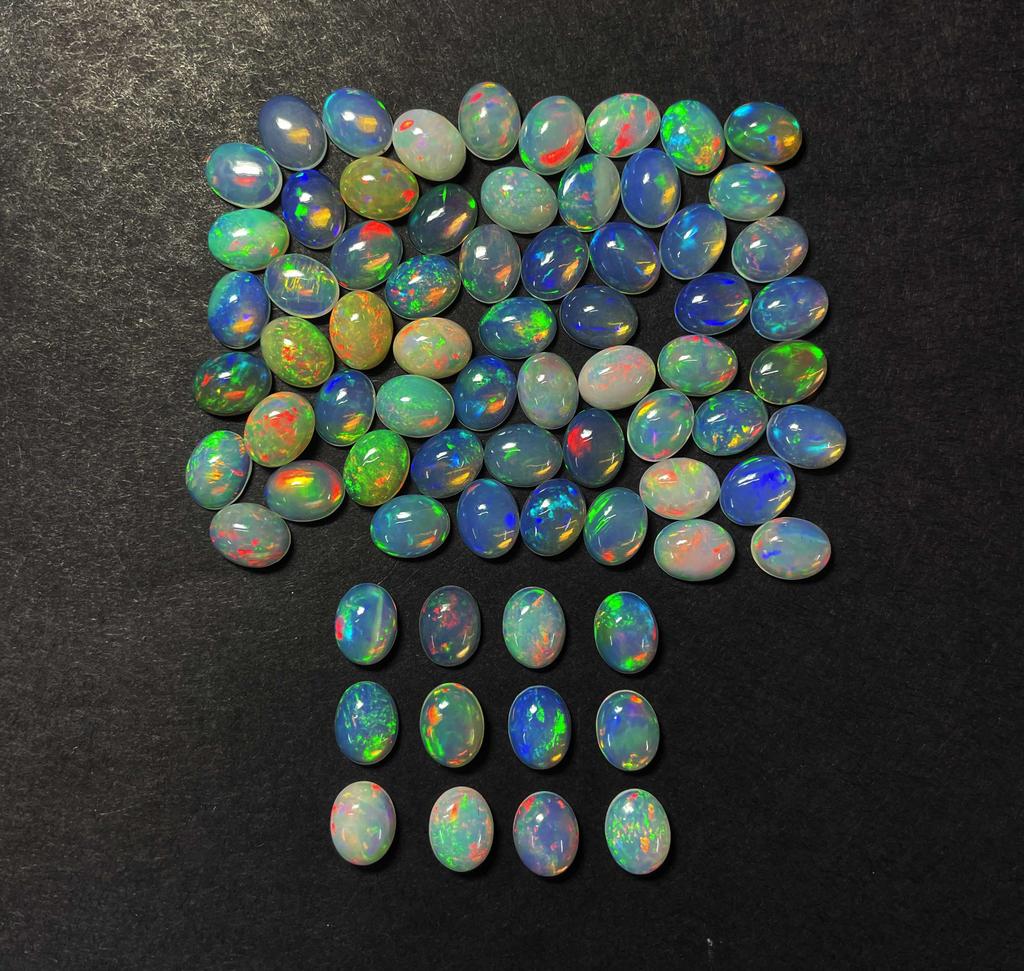 Natural AA Quality Ethiopian Opal Oval Cabochon Loose Gemstone Lot 20 Pcs 7*9 MM Opal Cabochon Gemstone For Jewely Making