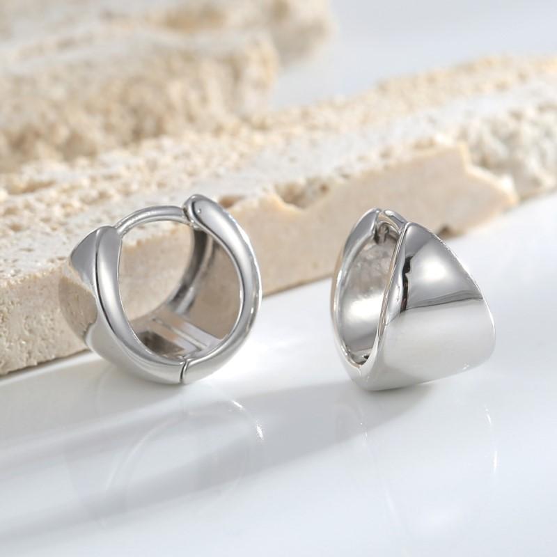 Gold Color Geometric Punk Hoop Earrings for Women Trendy  Unique Design Ear Buckle Classic Jewelry Gifts Wholesale