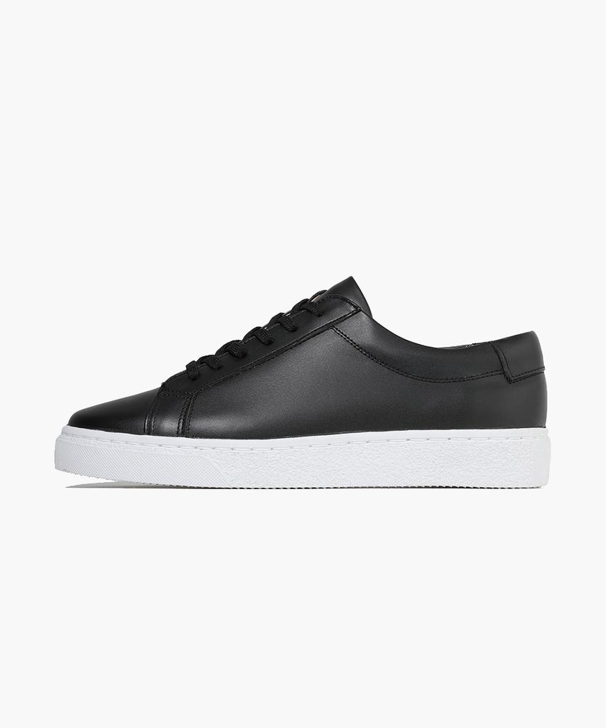 Firenze Atelier Simple Line Genuine Cowhide Basic Sneakers 1180 [Black Fg]