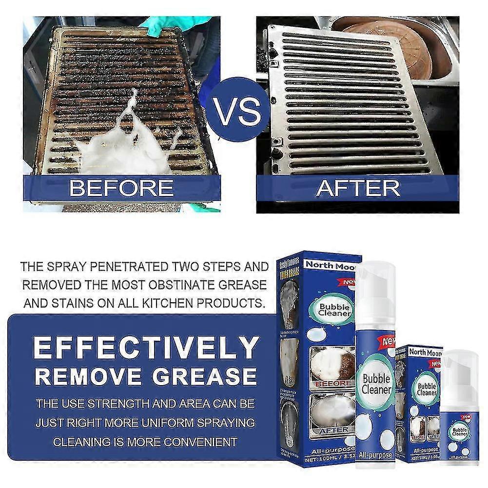 Powerful Cleaning Bubble Cleaner Spray Foam Kitchen Grease Dirt Removal - RIpj