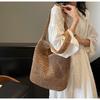 Lässige Urlaubs-Stroh-Webtasche Leichte Einfarbige Schulter Damenhandtasche Große Kapazität Stroh-Webtasche