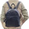 Ganzlederrucksack Schwarz Rindsleder Mode Vielseitiger weicher Leder Damenrucksack Damentasche