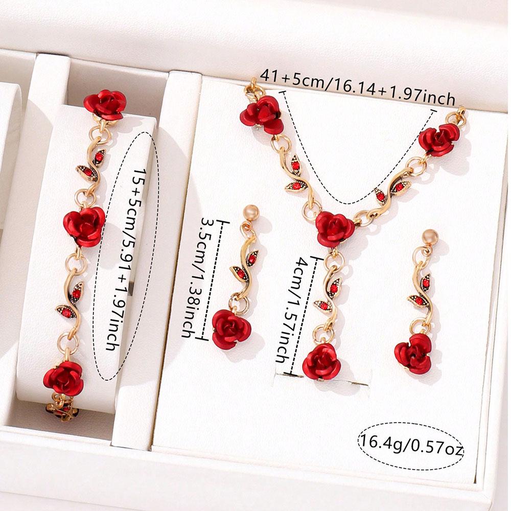 4pcs Women's Jewelry Set, Luxury Ladies Fashion Casual Bracelets, Necklace, Earrings, Jewelry Set, Suitable for Daily Wear, Gift