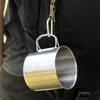 250/350/550ML 304 Stainless Steel Camping Cup with Foldable Handle Frosted Portable Outdoor Travel