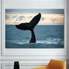 Natural Blue Whale Fish Tail Canvas Painting Wall Art Seascape Animal Killer Whale Posters and Prints for Living Room Home Decor
