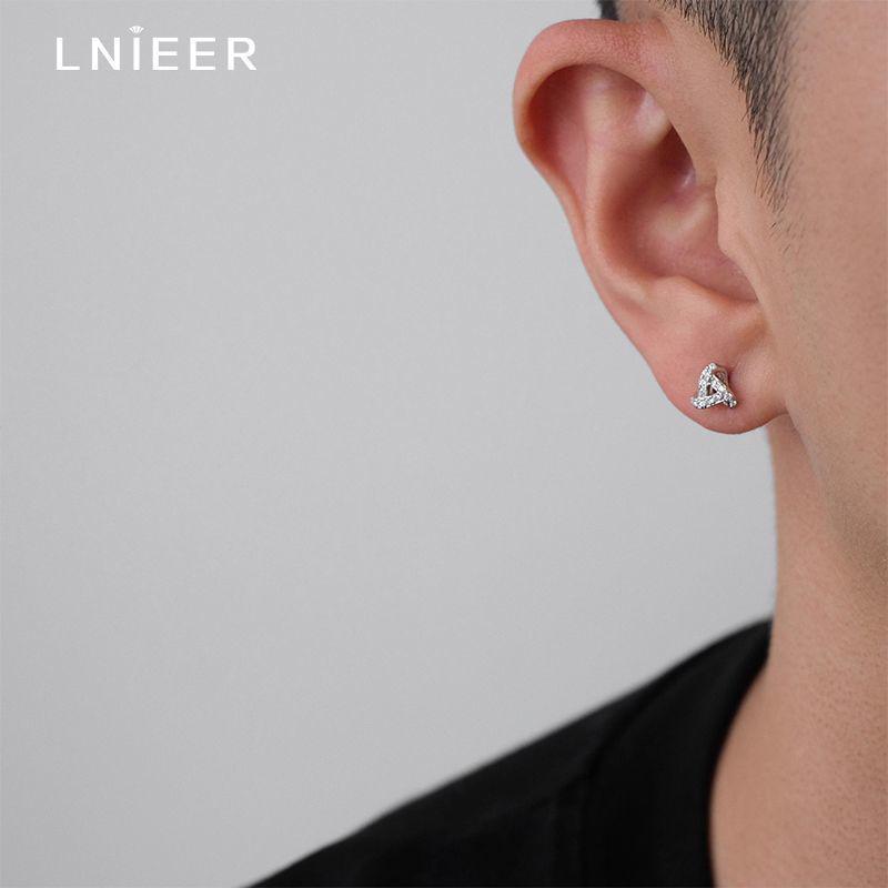 999 Sterling Silver Triangle Zircon Earrings - Elegant, Lightweight, and Ideal for Any Occasion