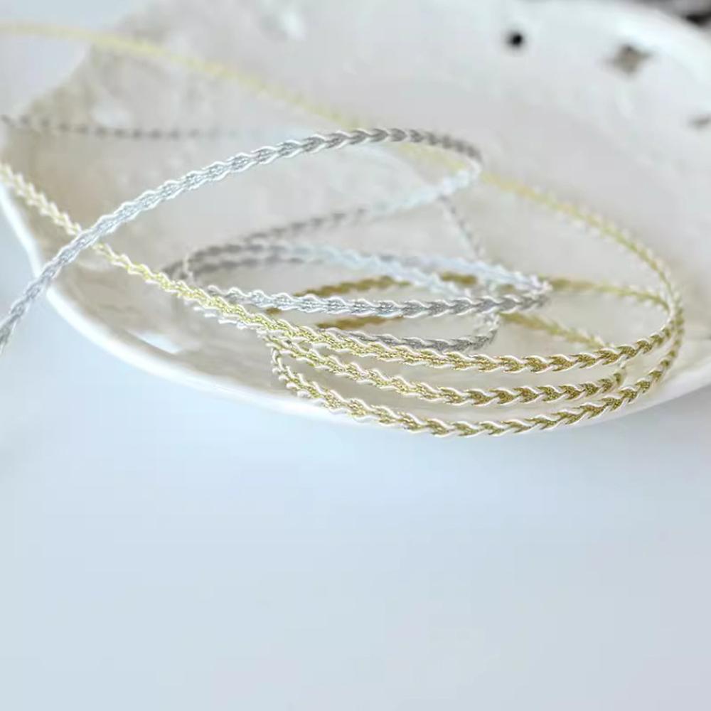 5Yards Gold Silver Lace Trim Ribbon Curve Lace FabricSewing Braided  Accessories Decoration