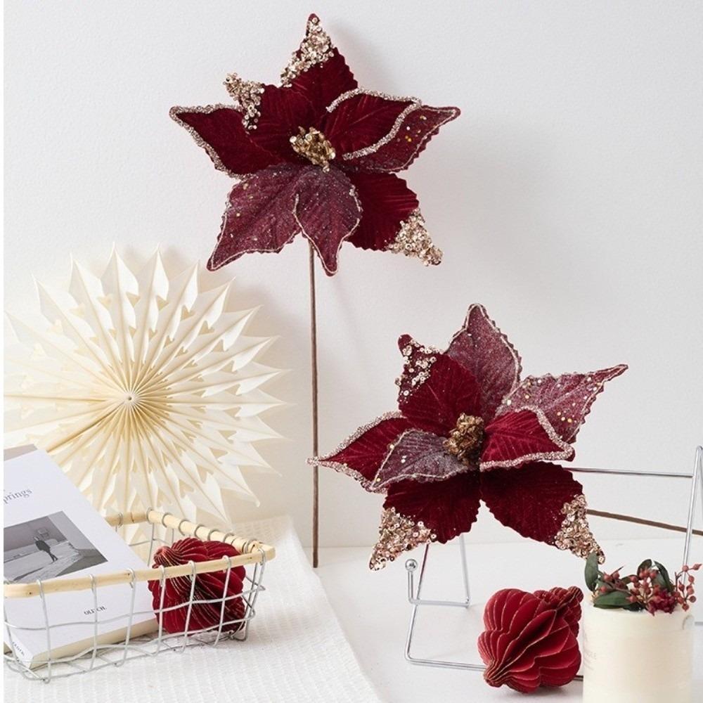 Glitter Christmas Glitter Flower Sequins Sequins Flower New DIY Christmas Flower  Home Decoration