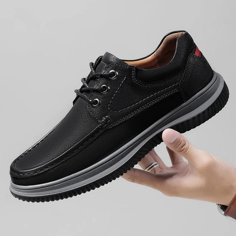 

Men genuine leather shoes cowhide men s shoes thick sole business casual male shoes high-quality formal shoe 38