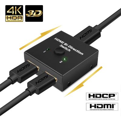 HDMI Anahtarı Çift Yönlü 2.0 HDMI Ayırıcı 1x2/2x1 Adaptör 2 in 1 out Dönüştürücü için PS4 Pro/4/3 TV Kutusu HDMI 4K Switcher
