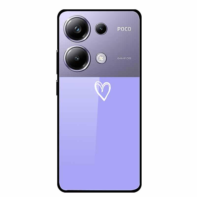 Colorful Aesthetic Tempered Glass Phone Case for Redmi 12 5G & POCO M6 PRO