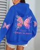 Farfalle Amore Floral Print Women's Autumn Fleece Hoodie