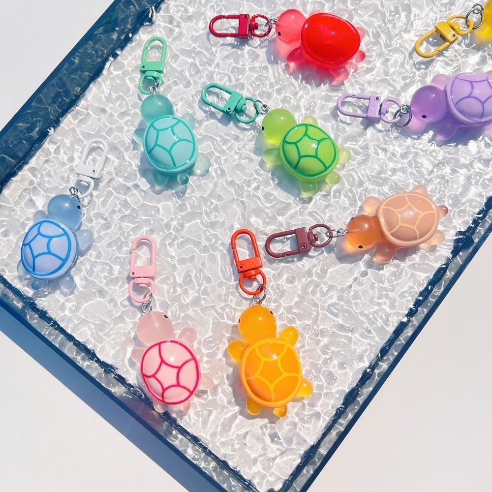 Glow In The Dark Tortoise Key Chain Resin Bag Pendant Cute Turtle Keychain  Women Bag Decor