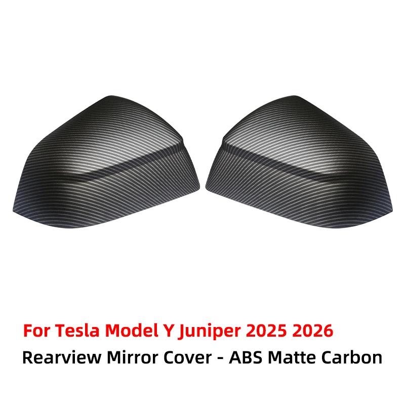 QPPU3 For Tesla Model Y Juniper 2025 2026 Rearview Mirror Cover Car ABS Side Mirror Cover Exterior Accessories(not fit Standard)
