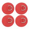 4PCS D Ring Patch PVC Round Shape Strong Stainless Steel D Ring Pad for Boat Raft Paddle Board Red