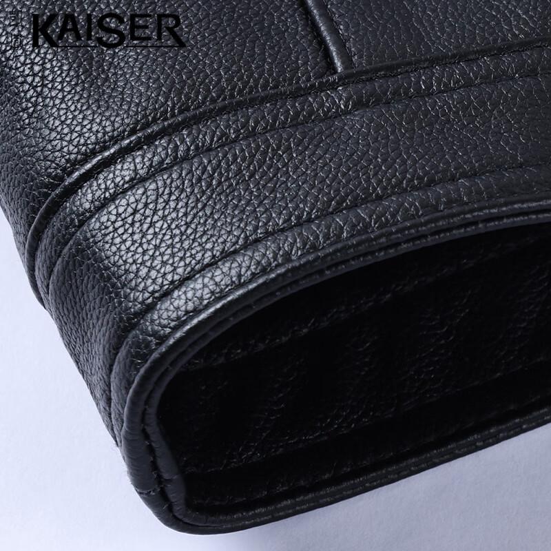 KAISER Men's Lychee Grain Leather Motorcycle Jacket