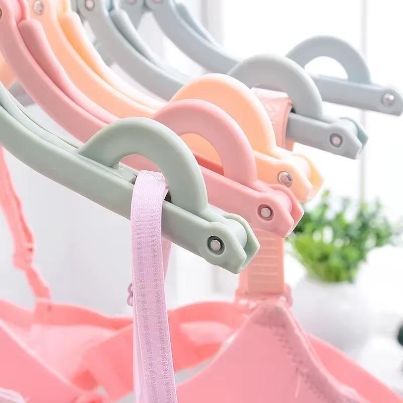 BUYYES 5/10pcs Portable Folding Hanger Plastic Clotheslinger Travel Space Saving Multifunctional Hanger for Suitcase Backpack