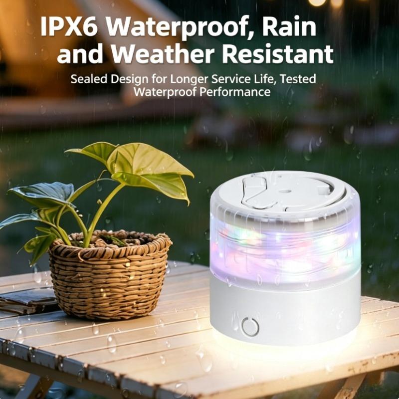 Retractable Camping String Lights 10M, 12 Lighting Modes 1200mAh USB Rechargeable Portable Outdoor Fairy Lamp