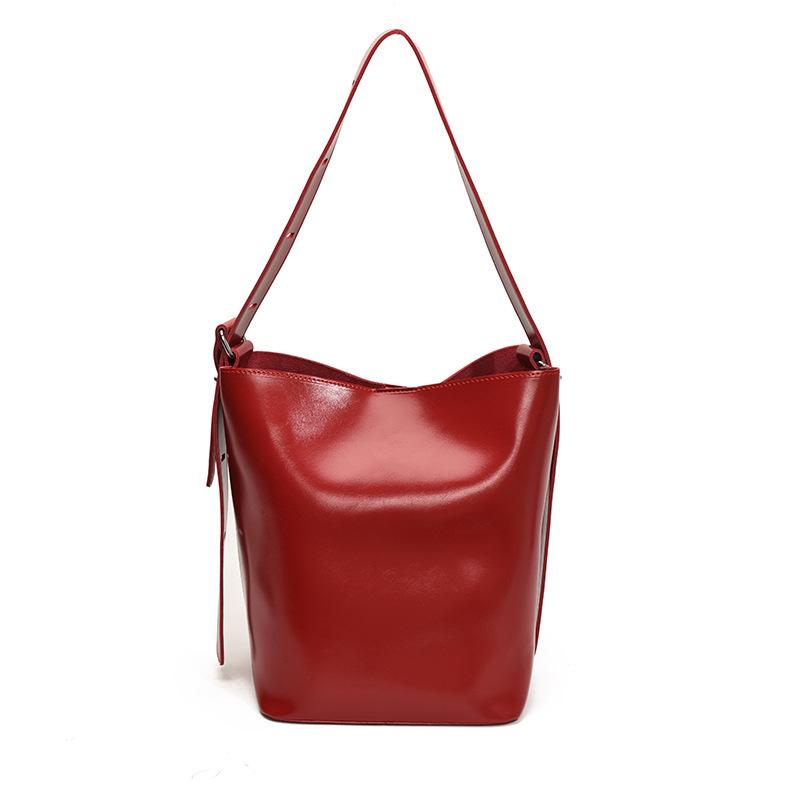 Lazy Wind Bucket Bag Women's Autumn and Winter New Large-capacity Commuter Bag Simple Messenger Tote Women's Bag
