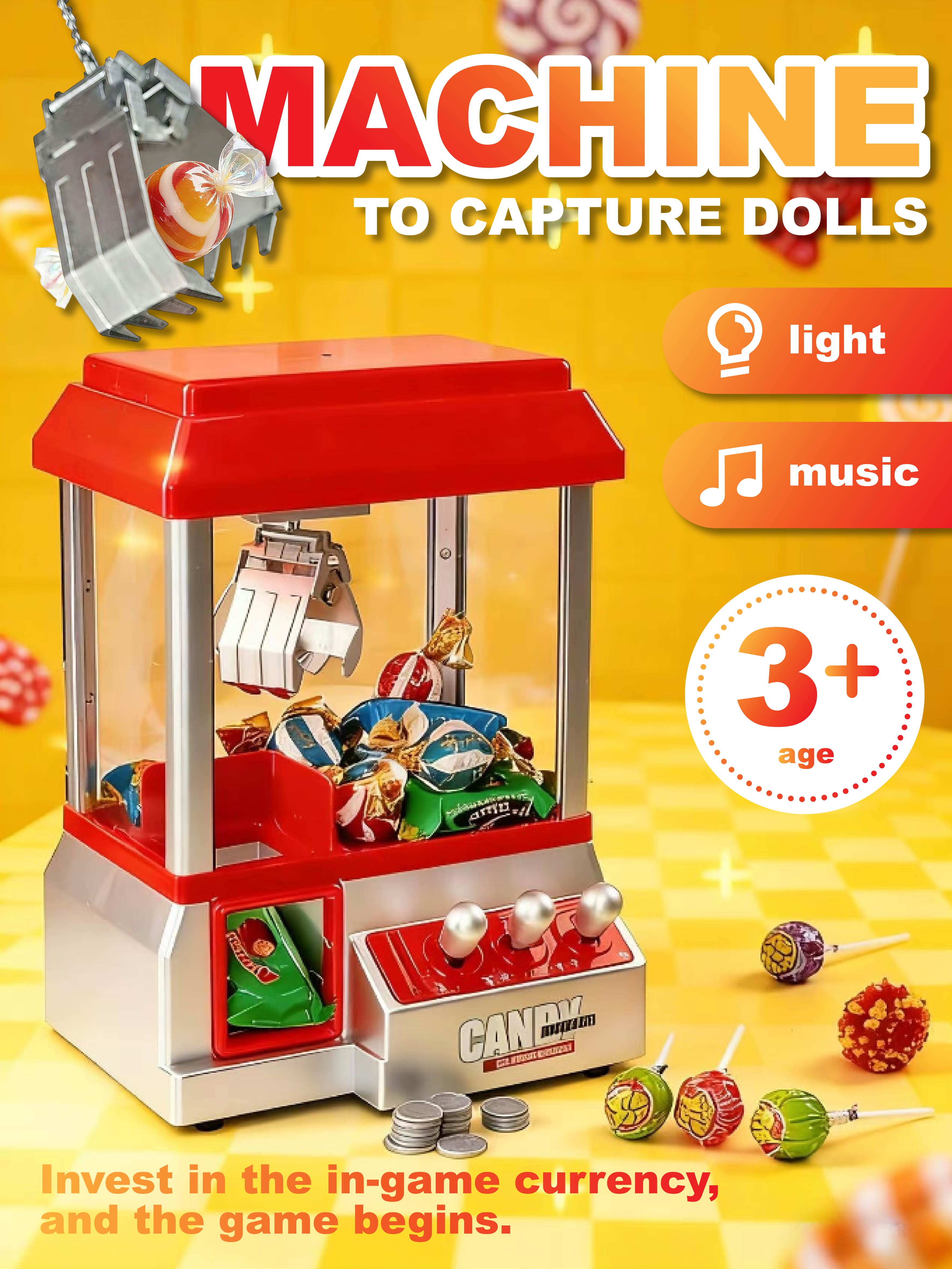 Мини Кукольный и Конфетный Кран для Детей (Возраст 3+) – Настольная аркадная игра со световыми и музыкальными эффектами