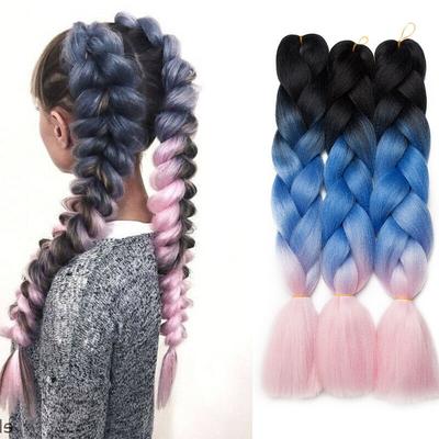 107 Color Ombre Jumb1o Synthetic Braiding Hair Pre Stretched Silky Strands Crochet Hair Extensions For Braids Hairstyle Blonde