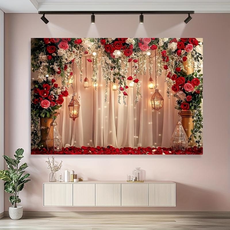1 pièce, plat 2D, toile de fond photographique style européen or rose, toile de fond luxueuse pour décoration intérieure - idéale pour les mariages et la photographie,