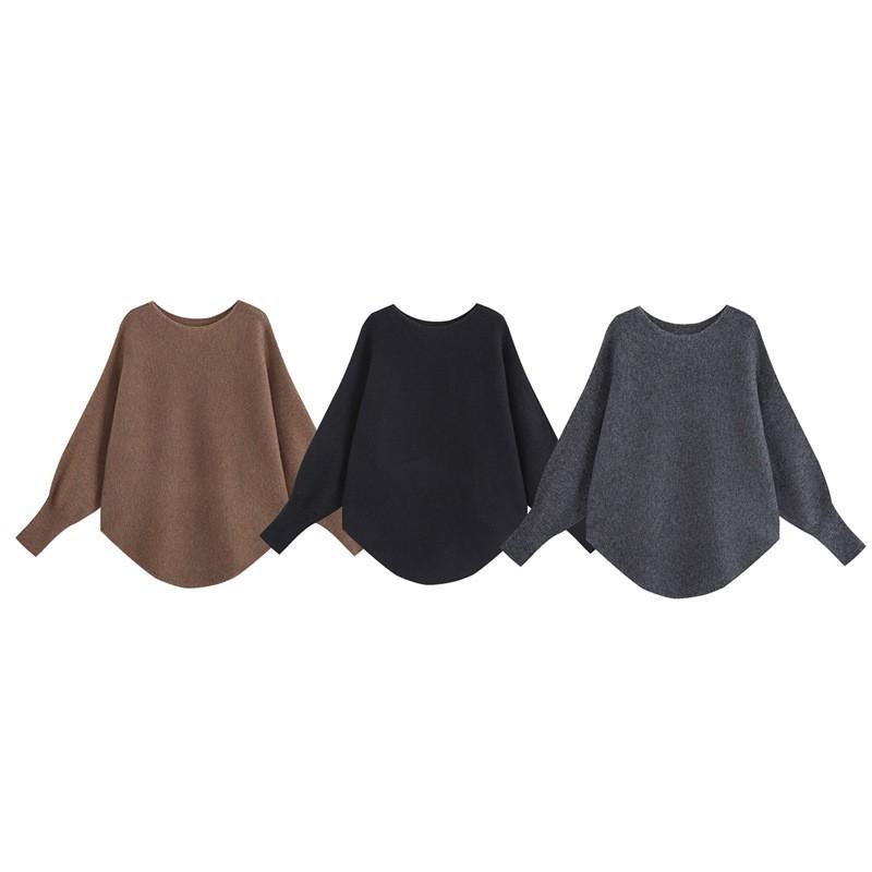 Lazy Style Knit 2-Piece Set Loose Slim Fit Sweater Straight Pants Women