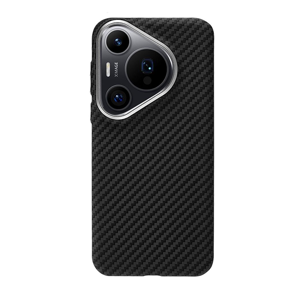 For Huawei Pura 70 Pro Pura 80 Pro+ Pura80 Ultra Case Magnetic Matte PC Carbon Fiber Pattern Hard Cover Metal Lens Frame Shell