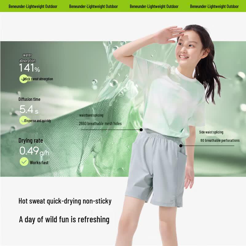 beneunder Kids' Lightweight Quick-Dry Sports Shorts DR989