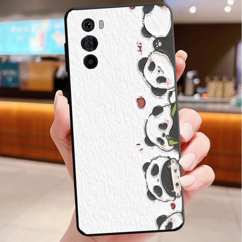 Cartoon Panda Phone Case For Motorola Edge 60 50 40 Pro 60 50 40 30 Ultra Neo Fusion Moto G Play G Stylus G Carcasas
