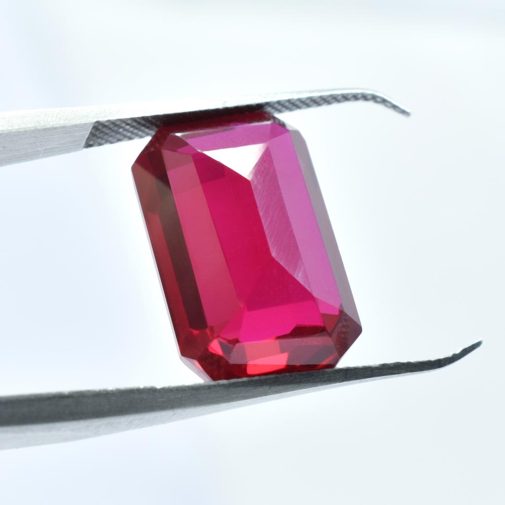 Natural Red Ruby Loose Gemstone Flawless 16.00 ct Unique Emerald Cut for Jewelry Making and Crafts