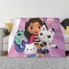 Gabbys Dollhouse Cartoon Blanket Velvet Summer Portable Super Warm Throw Blanket for Bedding Travel Bedspreads