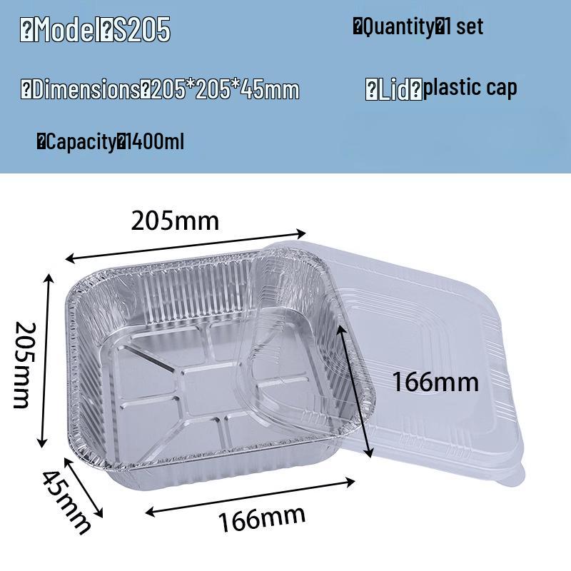 Oeny Aluminum Foil Food Container with Plastic Lid