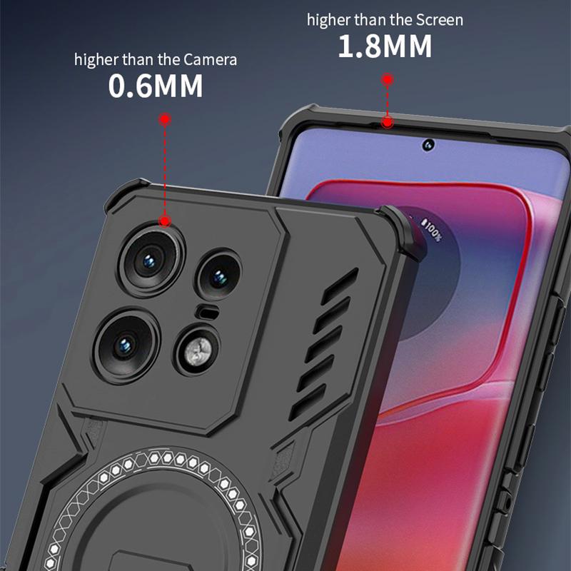 KEYSION Hollow Heat Dissipation Case for Motorola Edge 50 Pro 5G Silicone+PC Magnetic Cooling Shockproof Phone Cover for Edge 50 Pro