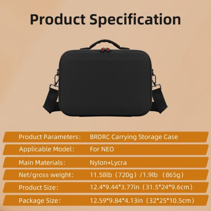 Portable Drones Carrying Case With Inner Compartments, Water Resistant For Drones, Lightweight Design Handbag