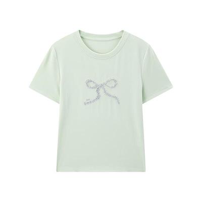 Ledin Women's Bowknot Short-Sleeved T-Shirt