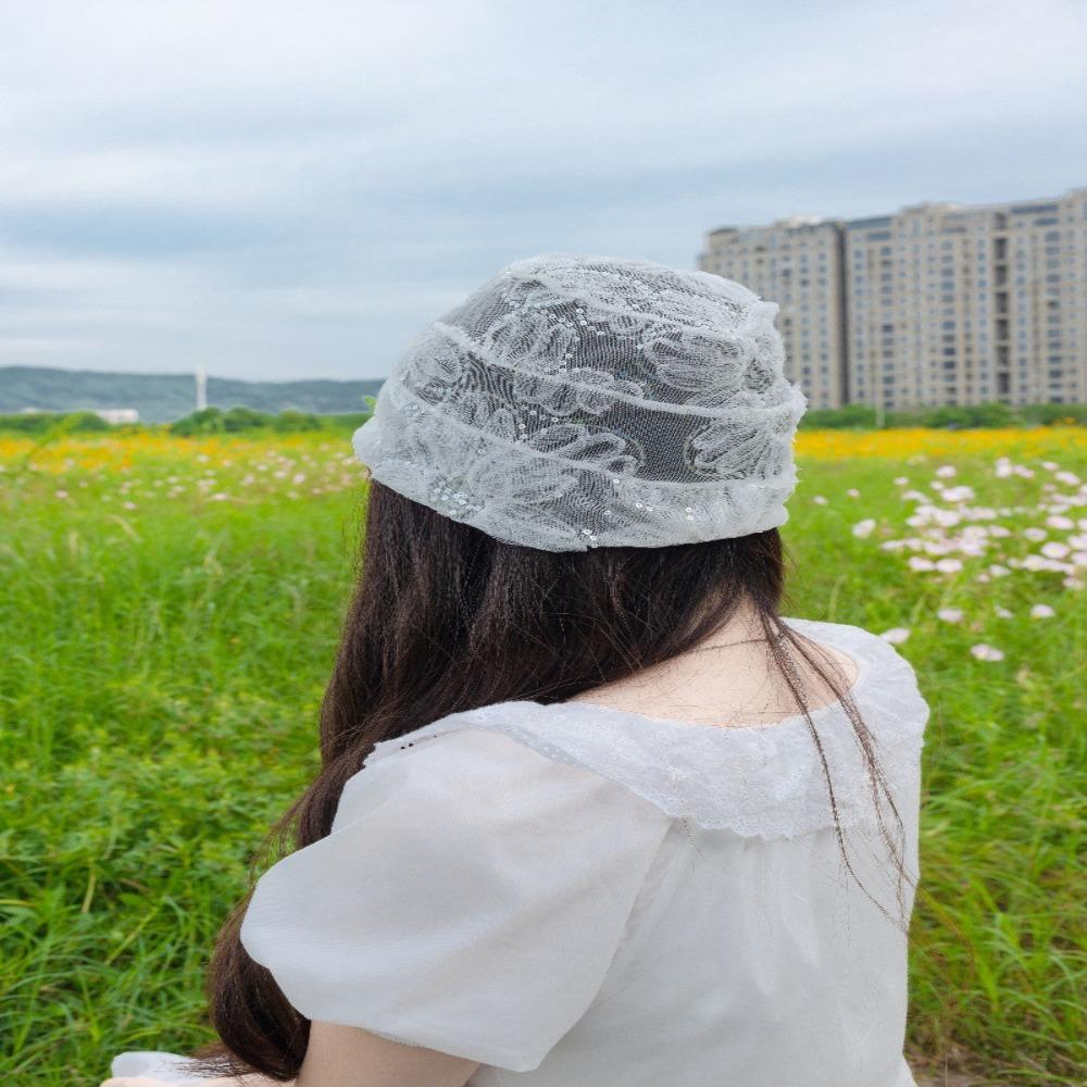 Hollowed Out Rural Style Hat Breathable Baotou Hat Fashionable Bandanas Hair