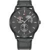 Brad Black Dial Grey Leather Strap Men's Quartz Watch 1710388