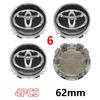 4Pcs 57mm 62mm ABS Car Wheel Center Hub Caps Hub Cap Cover Badge Car Emblem For Toyota C-hr Prado Prius Avensis Rav4 Yaris Hilux