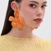 Summer Colorful Oversize Flower Earrings for Woman Decoration New Temperament Acrylic Geometric Dangle Earrings Trend Jewelry