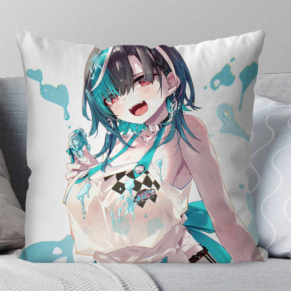 Rindou Chihaya Anime HHololive Pillow Case Fashion Square Pillowcase Bedroom Sofa Room Ins Decoration Leisure