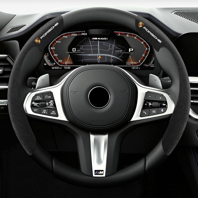 Универсальная замшевая противоскользящая накладка на руль автомобиля Для Porsche 911 Cayenne Carrera-GT 928 Panamera Boxster Macan 918-Spyder 968