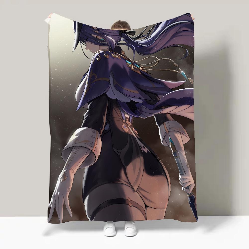 Game Genshin Lmpact Clorinde Blanket Design Lightweight  For Dorms, Naps, Living Room, Office,Sofa,All-Season